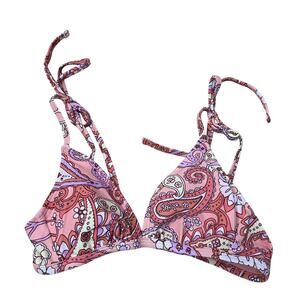 Wild Fable Women's Peach Paisley Print Bralette Bikini Top - Size XXS - NWT